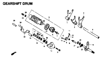 Honda VFR750/400 Shift Drum Parts